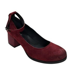 Kork-Ease Women's Burgundy Block Heel Shoes